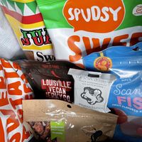 Bag of goodies at Food Fight Vegan Grocery - Halsey St in Portland