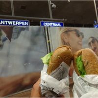 Sauerkraut sandwich in take away (at Antwerpen centraal station) at Sultans in Antwerpen