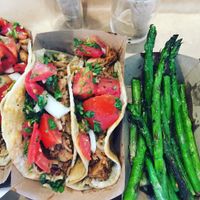 BBQ Jackfruit Tacos and Asparagus at The Foxes Boxes in Wilmington