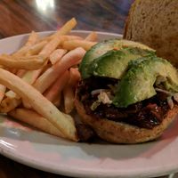 Jackfruit BBQ with chips. at Union Jack Pub in Indianapolis