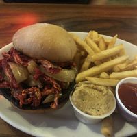 Portobello burger at Union Jack Pub in Indianapolis
