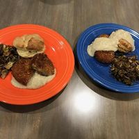 Chick'n Biscuit Gravy Greens Meal at Sprouting Dreams in Dayton