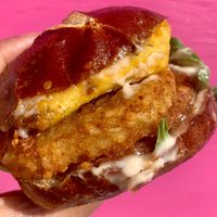 BRUNCH! Chick’n Riser Sandwich  at Sprouting Dreams in Dayton