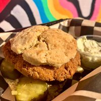 BRUNCH! Chick’n Biscuit Sandwich at Sprouting Dreams in Dayton