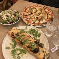 Folded Sfilatino, Smoky and side salad  at The Flat in Exeter