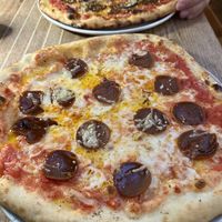 Vegan Margherita with Vegan Pepperoni   at The Flat in Exeter