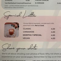 Vegan Spanish latte  at Flour Patisserie in Jersey