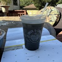 charcoal latte  at Owl and Lark in La Grange