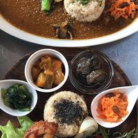 The curry and macrobiotic plate. Both were insanely delicious! at Natudeco in Kamakura
