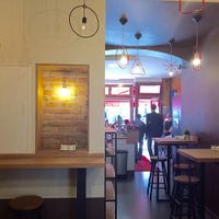 Interior seating at Curry One in Berlin