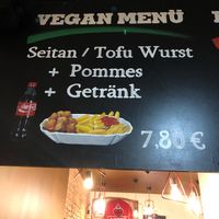 Vegan menu at Curry One in Berlin