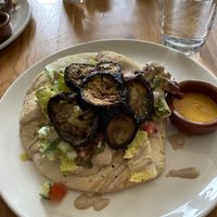 Roasted Eggplant open sandwich   at Logica Cafe Restaurant in Leiden