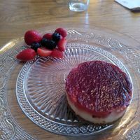 Vegan cheesecake at Logica Cafe Restaurant in Leiden