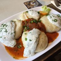 huge portion of steamed dumplings! at Heinrichsbrücke in Mannheim