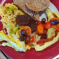 Avocado platter at Hallbankgate Hub Shop and Cafe in Brampton