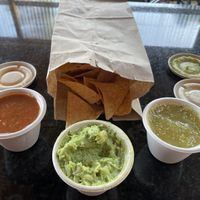 Chips, guac & salsas!!  at Parrilla Grill in Bend