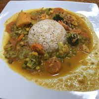 Vegan curry at Ulrike's Cafe in Calca