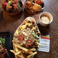 Appetizers! Getting our bellies stretched out... at Two Wolves Kitchen in Brighton