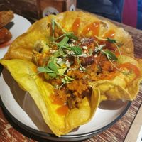 Giant Taco Bowl at Two Wolves Kitchen in Brighton