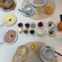 Vegan breakfast - without waffles because they are freshly Baker  at AM/PM in Bruges