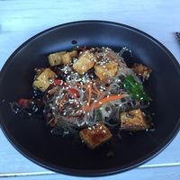 marinated tofu and noodles at Green Cuisine in Minsk