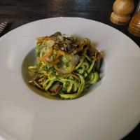 Raw spaghetti at Green Cuisine in Minsk