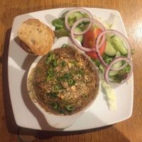 Vegan 'cheezey' garlic mushrooms at The Horse and Jockey in Lichfield