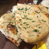 Vegan garlic naan bread at Annakut in Edinburgh
