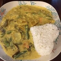 Veggies yellow curry at Ven'z Kitchen in Moalboal