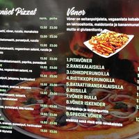 Vegan menus  at Ali Baba in Turku