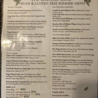 The vegan menu at The Chester Arms in Chicheley