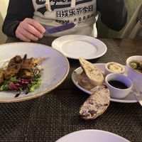 Amazingly tasty starter. Not lamb skewers.   at The Chester Arms in Chicheley