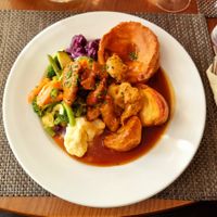 Vegan lamb roast dinner at The Chester Arms in Chicheley