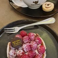 Even the little cookie served with our coffee was vegan at Cafe Pause in Freudenstadt