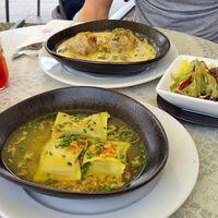 Maultaschen came with vegan potato salad  at Cafe Pause in Freudenstadt