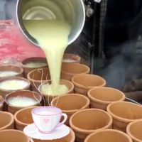 Hot Milk Prasadam Distribution... Vrindavana, India  #Veganuary at Govinda's - North City in Dublin