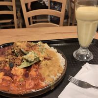 Large Plate with Lassi at Govinda's - North City in Dublin