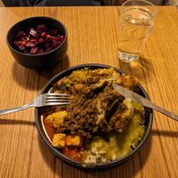 A medium (Buddha) plate, with a small salad at Govinda's - North City in Dublin