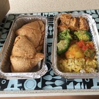 Large vegan takeout and 2 samosas! at Govinda's - North City in Dublin