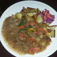 Vegetarian Hungarian Goulash (vegan) at Red Chateau in Niagara Falls