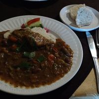 Hungarian Vegetable Goulash and dumpling at Red Chateau in Niagara Falls