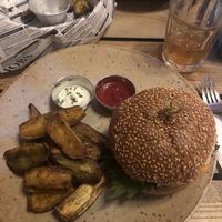 Acorn burger  at Moagem in Aljezur