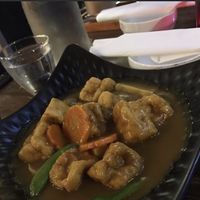 Japanese tofu curry at Liutaio Music Cafe & Shop in Cambridge