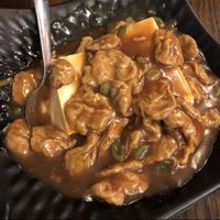 Wheat gluten and soft beancurd  at Liutaio Music Cafe & Shop in Cambridge