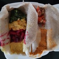 Vegan plate at Addis Ethiopian Kitchen in Helsinki