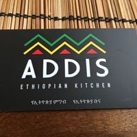 business card, front at Addis Ethiopian Kitchen in Helsinki