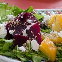 Salad with beets at Sansankan in Minamisanriku