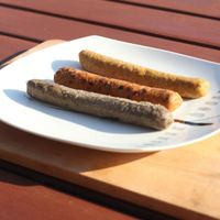 Vegan sausages at All Vegan in Barcelona