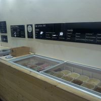 The ice cream bar (Left side is the vegan options) at ego in Marseille