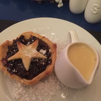 Vegan mince pie and custard sorry forgot to photograpgh the rest!!! I just wanted to eat it  at Diamond Lil's in Montrose